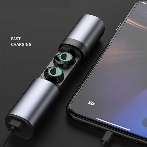 True Twin 2-in-1 Wireless Bluetooth Headphones with Built-In Phone Charger