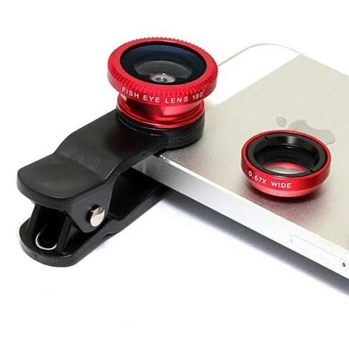 3-in-1 Universal Clip-On Smartphone Camera Lens Kit – Wide Angle, Macro & Fisheye