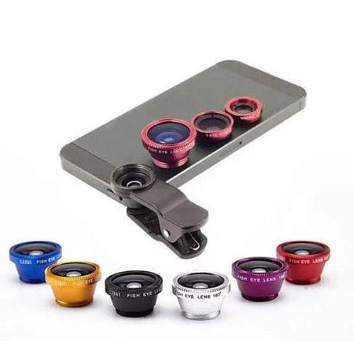 3-in-1 Universal Clip-On Smartphone Camera Lens Kit – Wide Angle, Macro & Fisheye