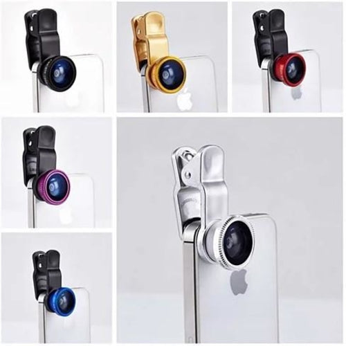 3-in-1 Universal Clip-On Smartphone Camera Lens Kit – Wide Angle, Macro & Fisheye
