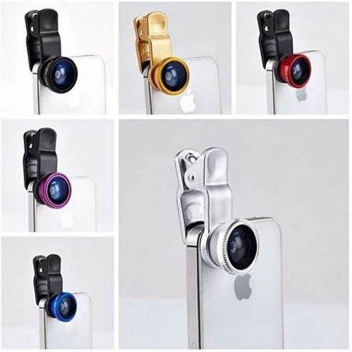 3-in-1 Universal Clip-On Smartphone Camera Lens Kit – Wide Angle, Macro & Fisheye