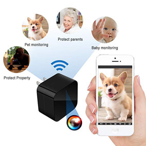 1080P Night Vision WiFi Nanny Cam – Hidden Spy Camera Wall Charger