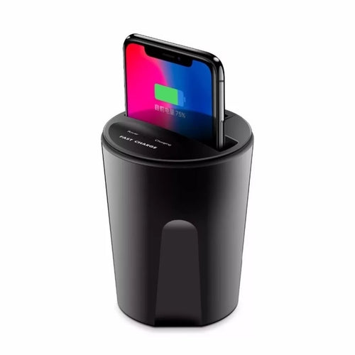 Car Cup Holder Phone Charger – Wireless Charging Mount for iPhone & Android