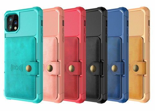360° Magnetic Leather Wallet Case for iPhone – Card Holder & Full Protection