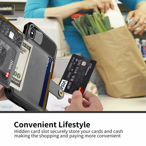 360° Magnetic Leather Wallet Case for iPhone – Card Holder & Full Protection