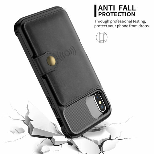 360° Magnetic Leather Wallet Case for iPhone – Card Holder & Full Protection