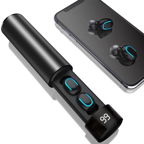 True Twin 2-in-1 Wireless Bluetooth Headphones with Built-In Phone Charger