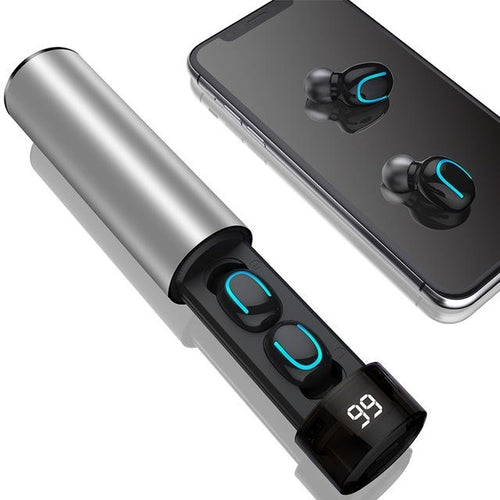 True Twin 2-in-1 Wireless Bluetooth Headphones with Built-In Phone Charger